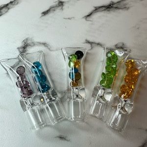 Glass gem stogie holder